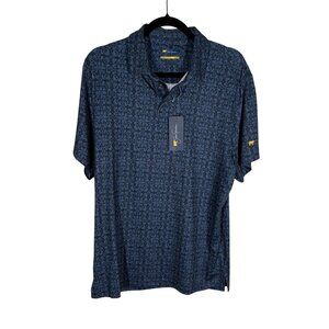Jack Nicklaus Men SZ M Blue Mood Indigo 3-Button S/Sleeve UPF 50 Polo Shirt NWT